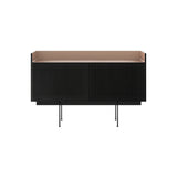 Stockholm STH203 Technic Sideboard: Composition 3 + Ebony Stained Oak + Anodized Aluminum Pale Rose + Black