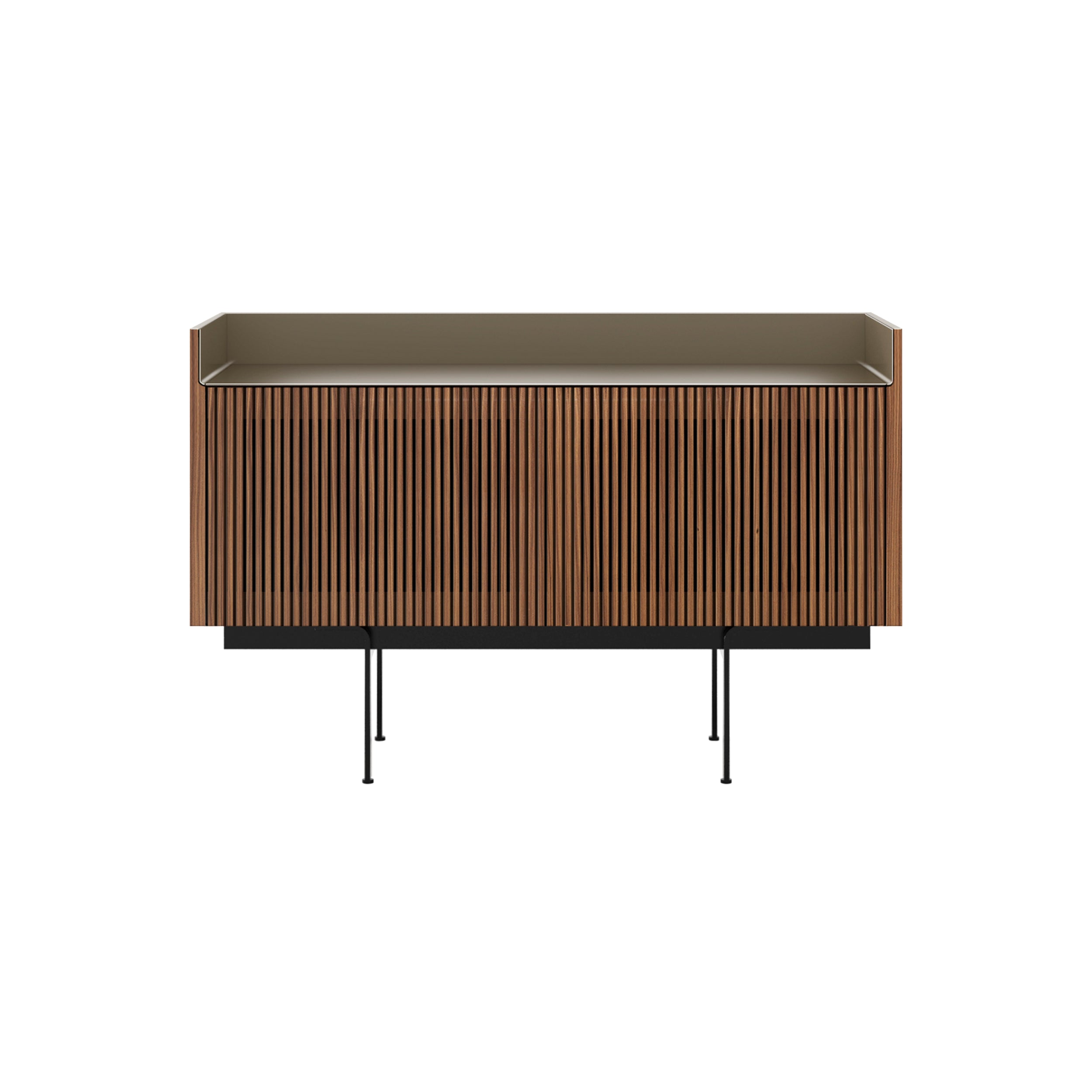 Stockholm STH203 Technic Sideboard: Composition 3 + Super-Matt Walnut + Anodized Aluminum Bronze + Black