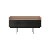 Stockholm STH251 Slim Sideboard: Composition 3 + Dark Grey Stained Oak + Anodized Aluminum Pale Rose + Black