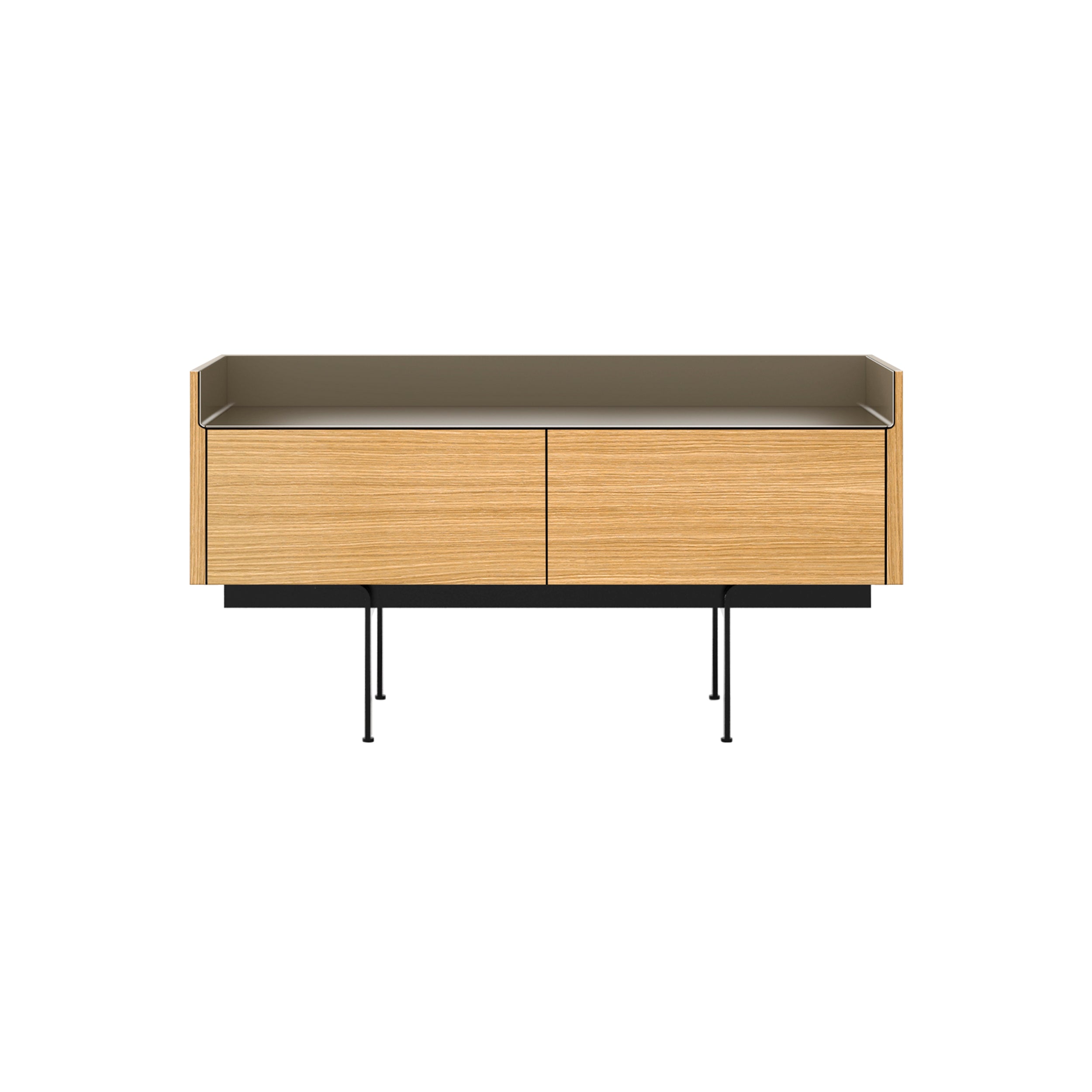 Stockholm STH251 Slim Sideboard: Composition 3  + Super-Matt Oak + Anodized Aluminum Bronze + Black