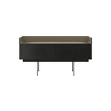 Stockholm Slim Sideboard: STH251 + Ebony Stained Oak + Anodized Aluminum Bronze + Black