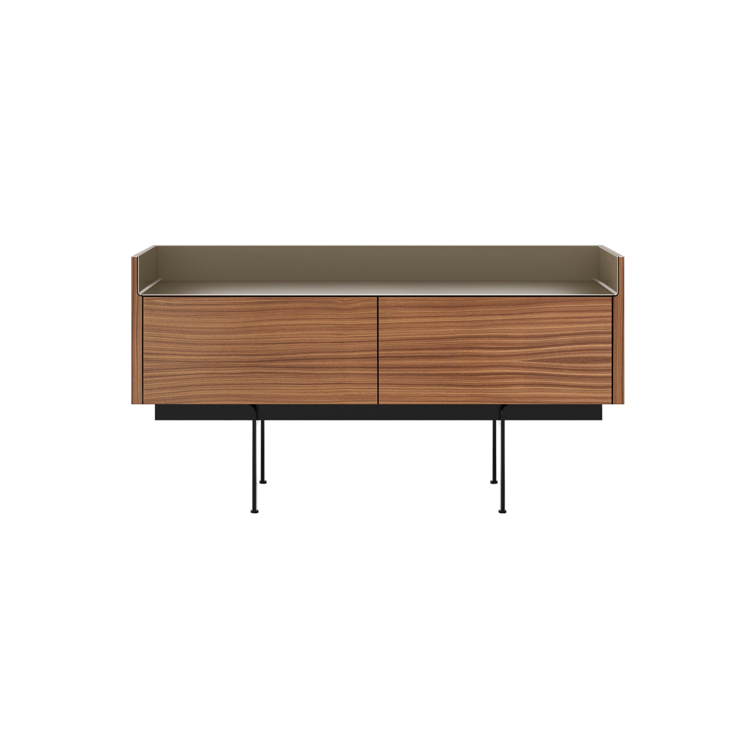 Stockholm Slim Sideboard: STH251 + Walnut Stained Walnut + Anodized Aluminum Bronze + Black