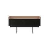 Stockholm STH253 Slim Sideboard: Composition 3 + Dark Grey Stained Oak + Anodized Aluminum Pale Rose + Black