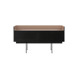 Stockholm STH253 Slim Sideboard: Composition 3 + Ebony Stained Oak + Anodized Aluminum Pale Rose + Black