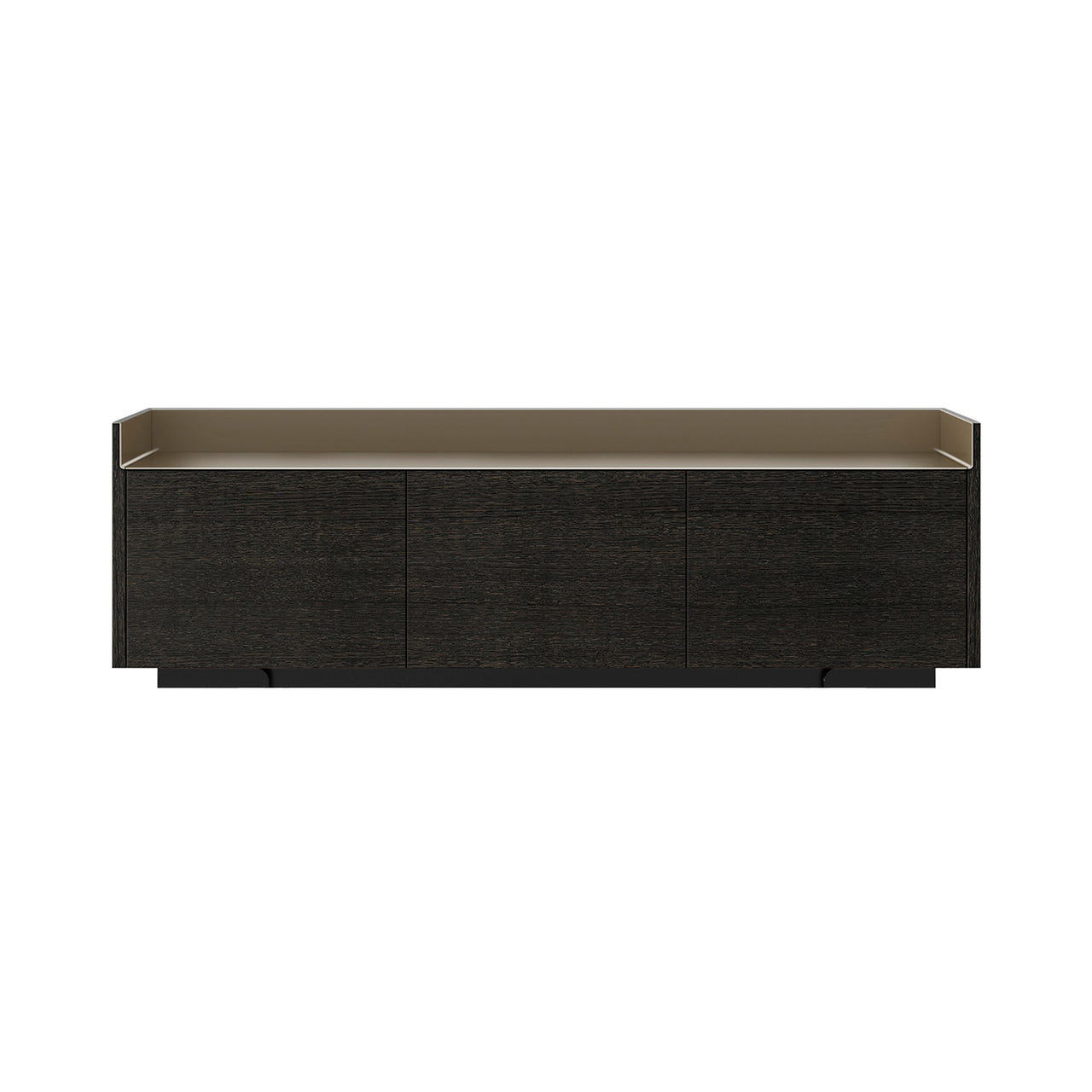 Stockholm STH301 Sideboard: Composition 1 + Dark Grey Stained Oak + Anodised Aluminum Bronze + Black