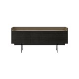 Stockholm STH301 Sideboard: Composition 3 + Dark Grey Stained Oak + Anodized Aluminum Bronze + Black