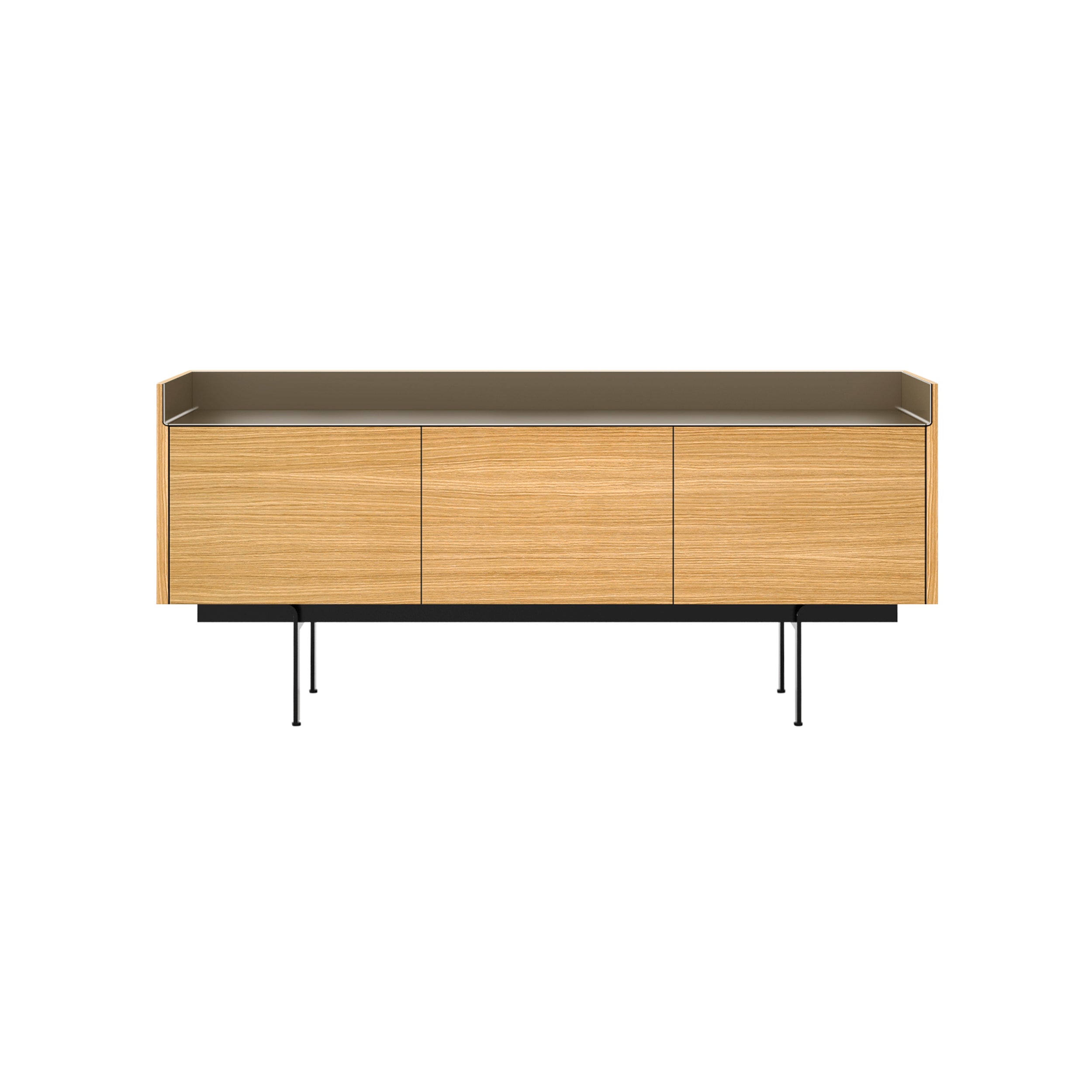 Stockholm STH301 Sideboard: Composition 3 + Super-Matt Oak + Anodized Aluminum Bronze + Black