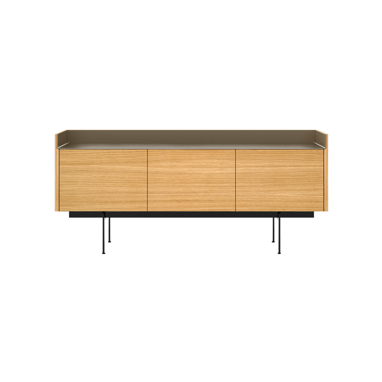 Stockholm STH301 Sideboard: Composition 3 + Super-Matt Oak + Anodized Aluminum Bronze + Black