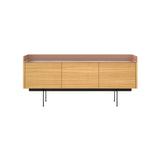 Stockholm STH301 Sideboard: Composition 3 + Super-Matt Oak + Anodized Aluminum Pale Rose + Black