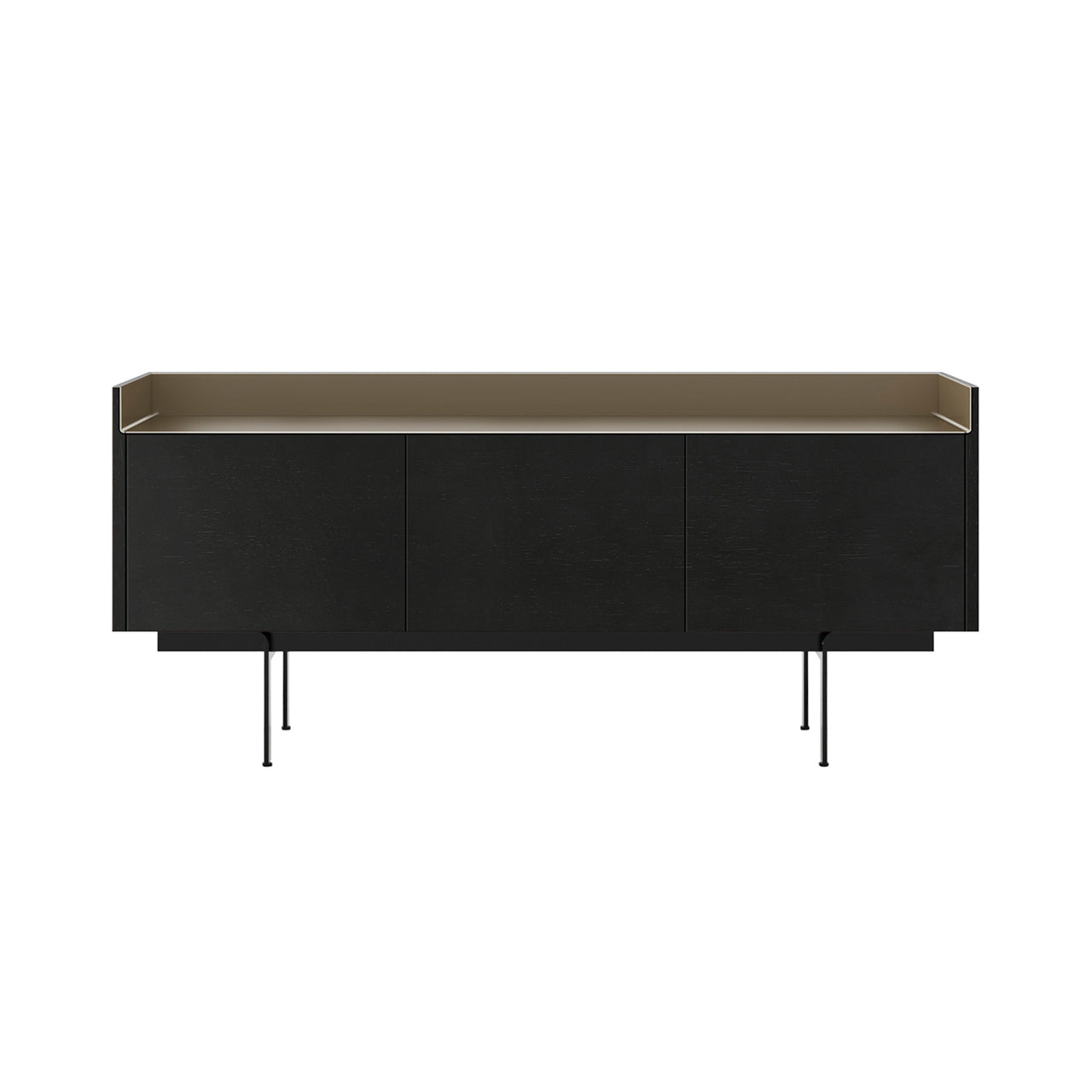 Stockholm STH301 Sideboard: Composition 3 + Ebony Stained Oak + Anodized Aluminum Bronze + Black