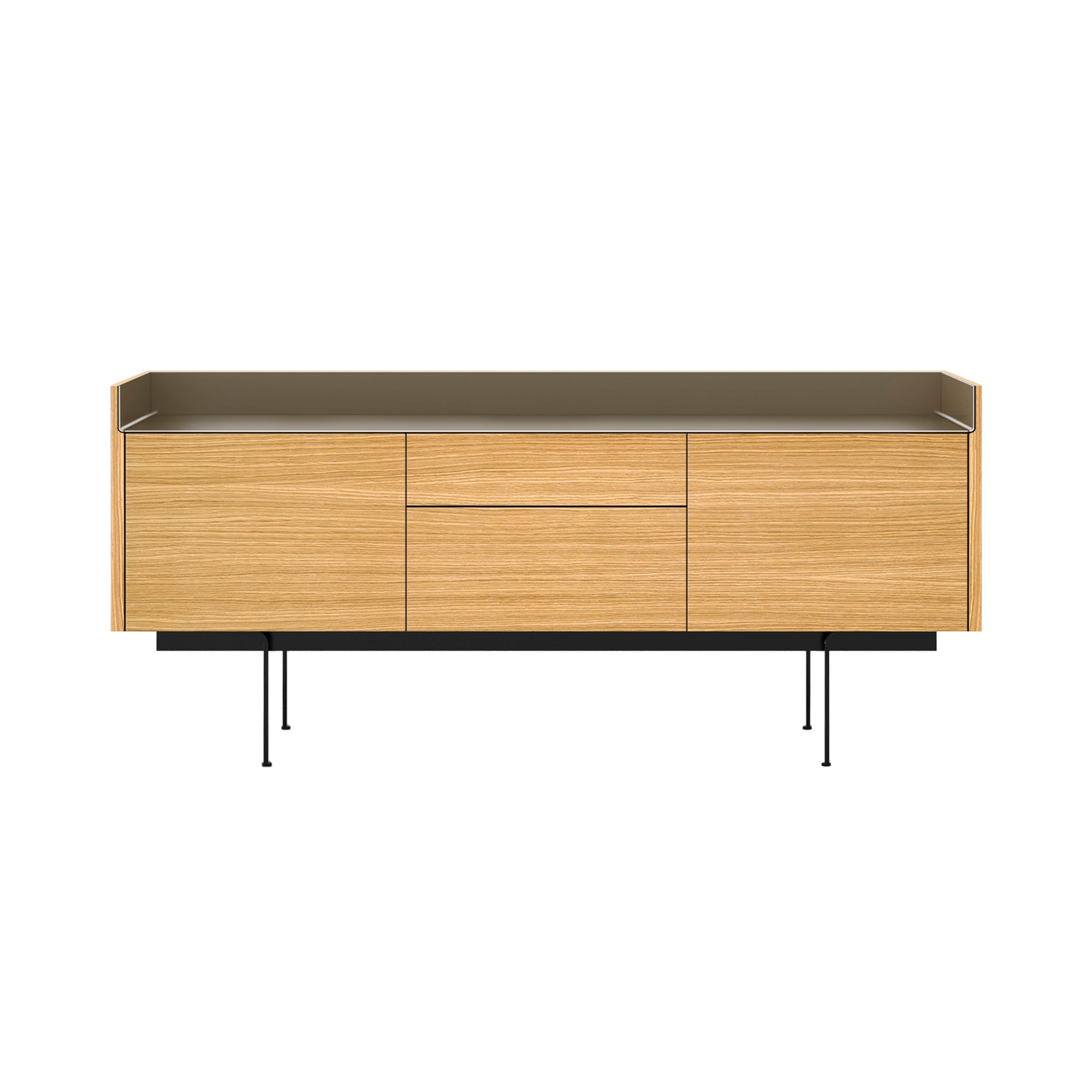 Stockholm STH302 Sideboard: Composition 3 + Super-Matt Oak + Anodized Aluminum Bronze + Black