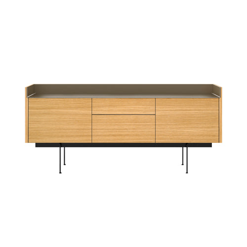Stockholm STH302 Sideboard: Composition 3 + Super-Matt Oak + Anodized Aluminum Bronze + Black