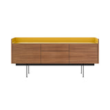 Stockholm STH302 Sideboard: Composition 3 + Walnut Stained Oak + Anodized Aluminum Gold + Black