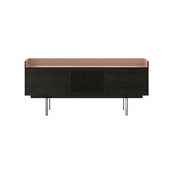 Stockholm STH303 Technic Sideboard: Composition 3 + Dark Grey Stained Oak + Anodized Aluminum Pale Rose + Black