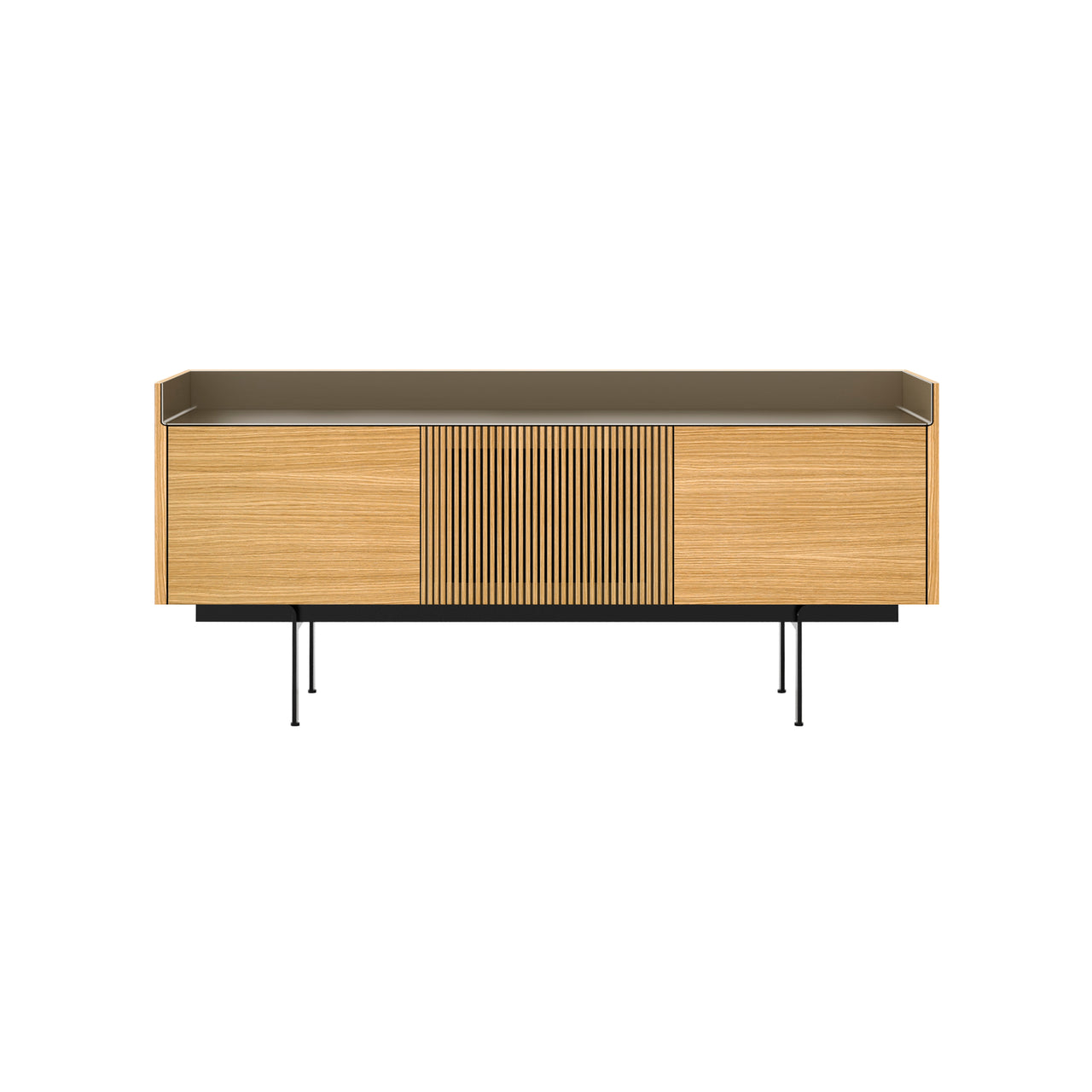 Stockholm Technic Sideboard: STH303 + Super-Matt Oak + Anodized Aluminum Bronze + Black