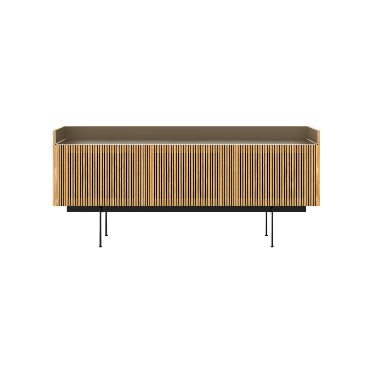 Stockholm STH304 Technic Sideboard: Composition 3+ Super-Matt Oak + Anodized Aluminum Bronze + Black