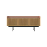 Stockholm STH304 Technic Sideboard: Composition 3 + Super-Matt Oak + Anodized Aluminum Pale Rose + Black