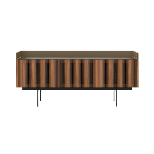 Stockholm STH304 Technic Sideboard: Composition 3 + Super-Matt Walnut + Anodized Aluminum Bronze + Black