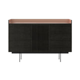 Stockholm STH334 Cupboard: Composition 3 + Dark Grey Stained Oak + Anodized Aluminum Pale Rose + Black