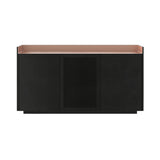 Stockholm STH334 Cupboard: Composition 1 + Ebony Stained Oak + Anodized Aluminum Pale Rose + Black