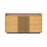 Stockholm STH334 Cupboard: Composition 1 + Super-Matt Oak + Anodized Aluminum Pale Rose + Black