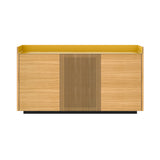 Stockholm STH334 Cupboard: Composition 1 + Super-Matt Oak + Anodized Aluminum Gold + Black