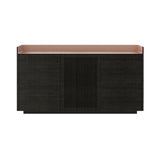 Stockholm STH334 Cupboard: Composition 1 + Dark Grey Stained Oak + Anodized Aluminum Pale Rose + Black