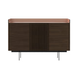 Stockholm STH334 Cupboard: Composition 3 + Dark Stained Walnut + Anodized Aluminum Pale Rose + Black