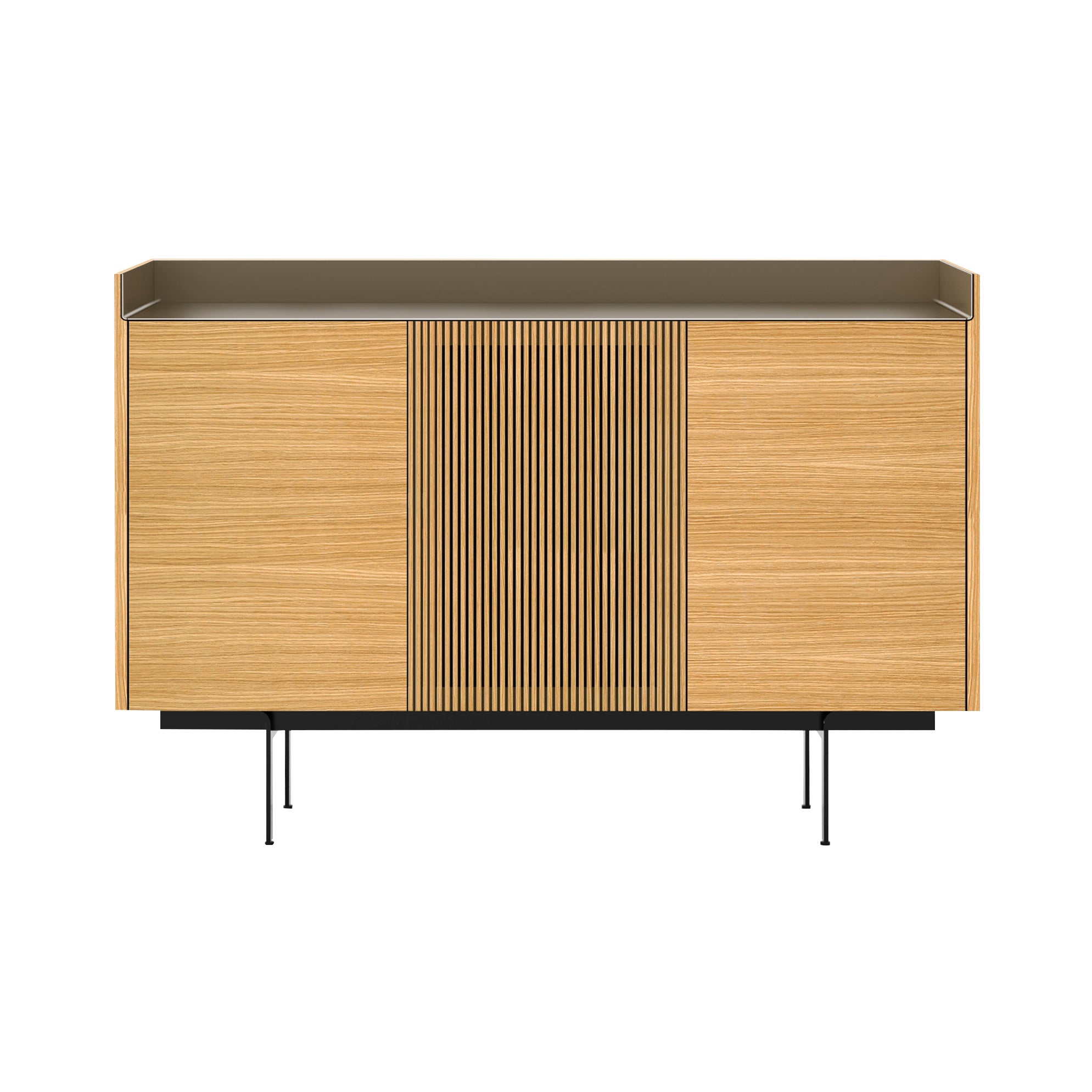 Stockholm STH334 Cupboard: Composition 3 + Super-Matt Oak + Anodized Aluminum Bronze + Black