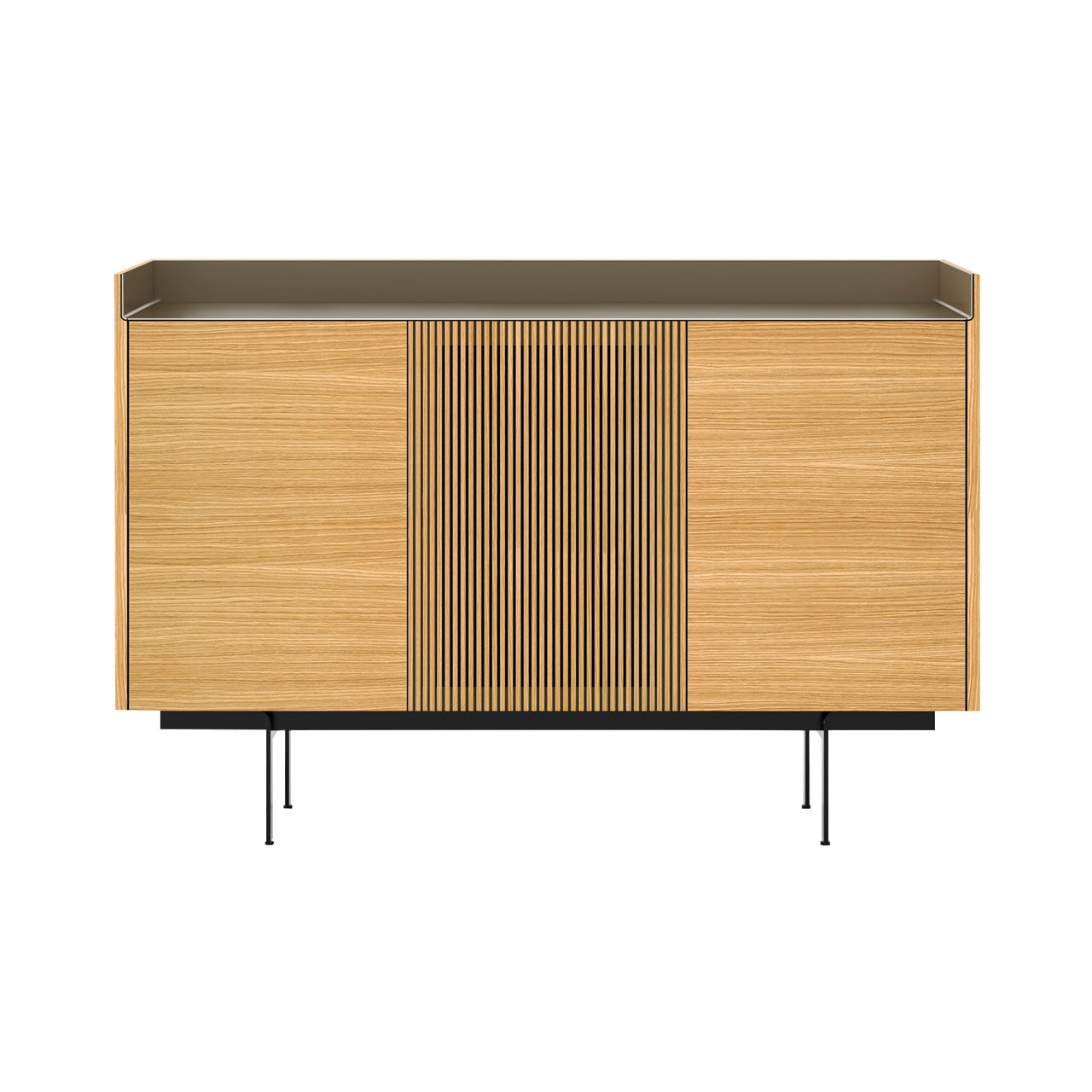 Stockholm STH334 Cupboard: Composition 3 + Super-Matt Oak + Anodized Aluminum Bronze + Black