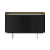 Stockholm STH334 Cupboard: Composition 3 + Ebony Stained Oak + Anodized Aluminum Bronze + Black