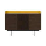Stockholm STH334 Cupboard: Composition 3 + Dark Stained Walnut + Anodized Aluminum Gold + Black