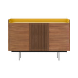 Stockholm STH334 Cupboard: Composition 3 + Super-Matt Walnut + Anodized Aluminum Gold + Black