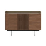 Stockholm STH334 Cupboard: Composition 3 + Walnut Stained Walnut + Anodized Aluminum Bronze + Black