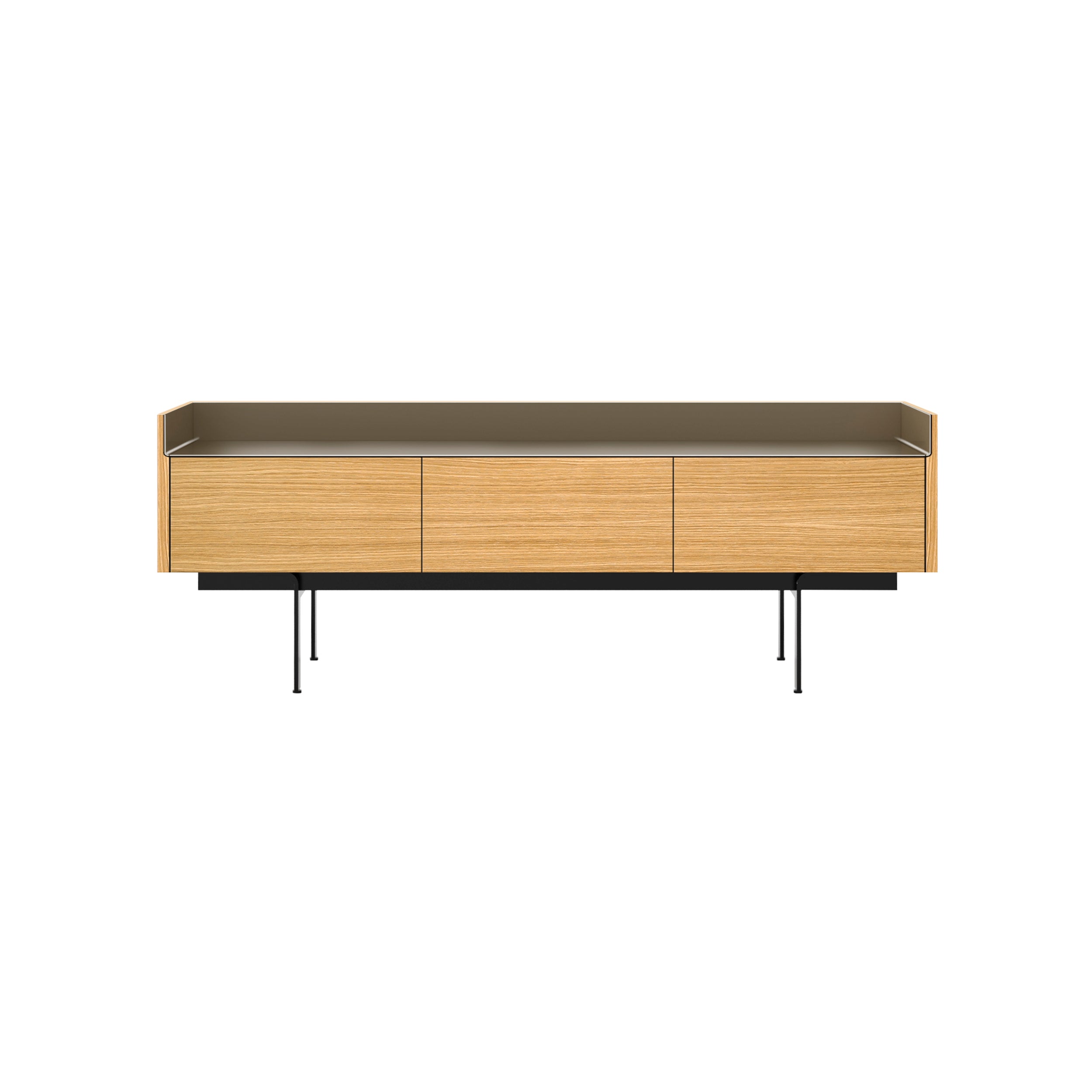 Stockholm STH351 Slim Sideboard: Composition 3+ Super-Matt Oak + Anodized Aluminum Bronze + Black