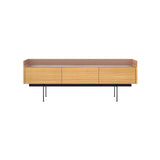 Stockholm STH351 Slim Sideboard: Composition 3 + Super-Matt Oak + Anodized Aluminum Pale Rose + Black