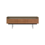 Stockholm STH351 Slim Sideboard: Composition 3 + Walnut Stained Walnut + Anodized Aluminum Bronze + Black