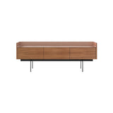 Stockholm STH351 Slim Sideboard: Composition 3 + Walnut Stained Walnut + Anodized Aluminum Pale Rose + Black