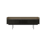 Stockholm STH353 Slim Sideboard: Composition 3 + Dark Grey Stained Oak + Anodized Aluminum Bronze + Black