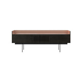 Stockholm STH353 Slim Sideboard: Composition 3 + Dark Grey Stained Oak + Anodized Aluminum Pale Rose + Black