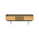 Stockholm STH353 Slim Sideboard: Composition 3 + Super-Matt Oak + Anodized Aluminum Bronze + Black