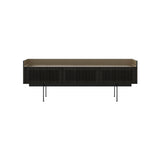 Stockholm STH354 Slim Sideboard: Composition 3 + Dark Grey Stained Oak + Anodized Aluminum Bronze + Black