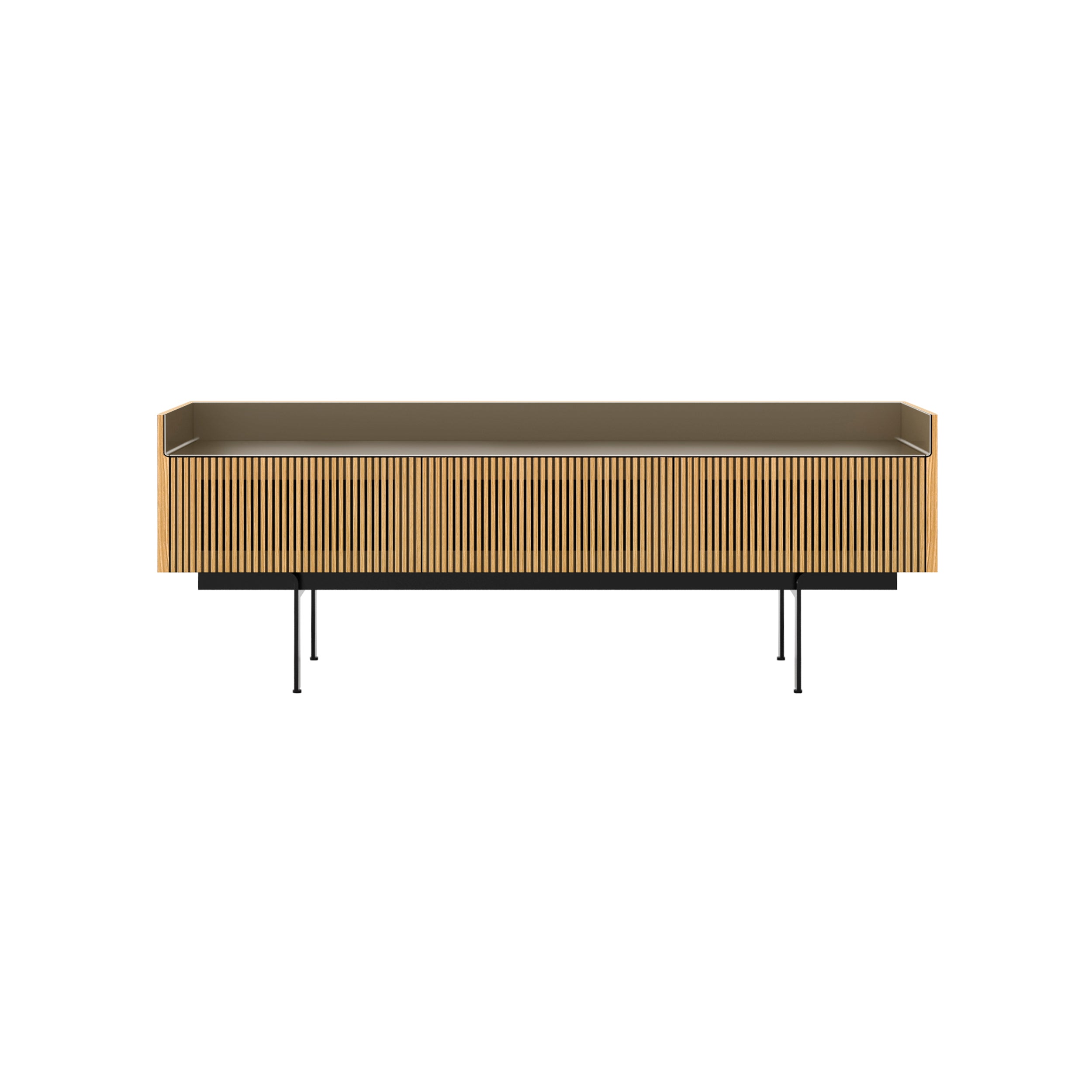 Stockholm Slim Sideboard: STH354 +Super-Matt Oak + Anodized Aluminum Bronze + Black