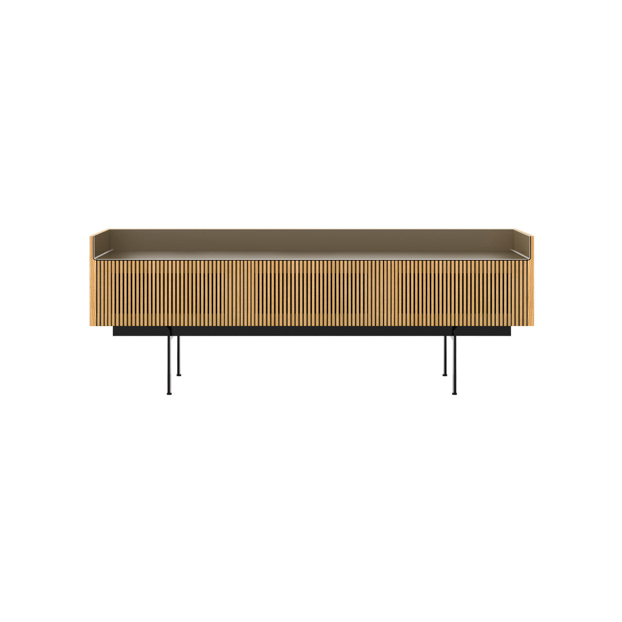 Stockholm Slim Sideboard: STH354 +Super-Matt Oak + Anodized Aluminum Bronze + Black