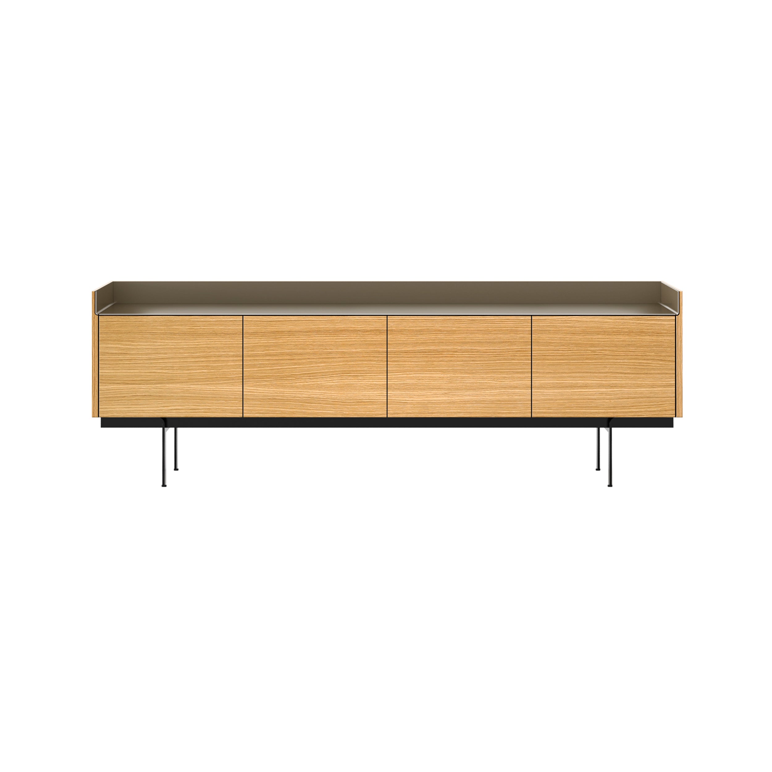 Stockholm STH401 Sideboard: Composition 3 + Super-Matt Oak + Anodized Aluminum Bronze + Black