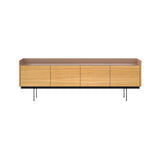 Stockholm STH401 Sideboard: Composition 3 + Super-Matt Oak + Anodized Aluminum Pale Rose + Black