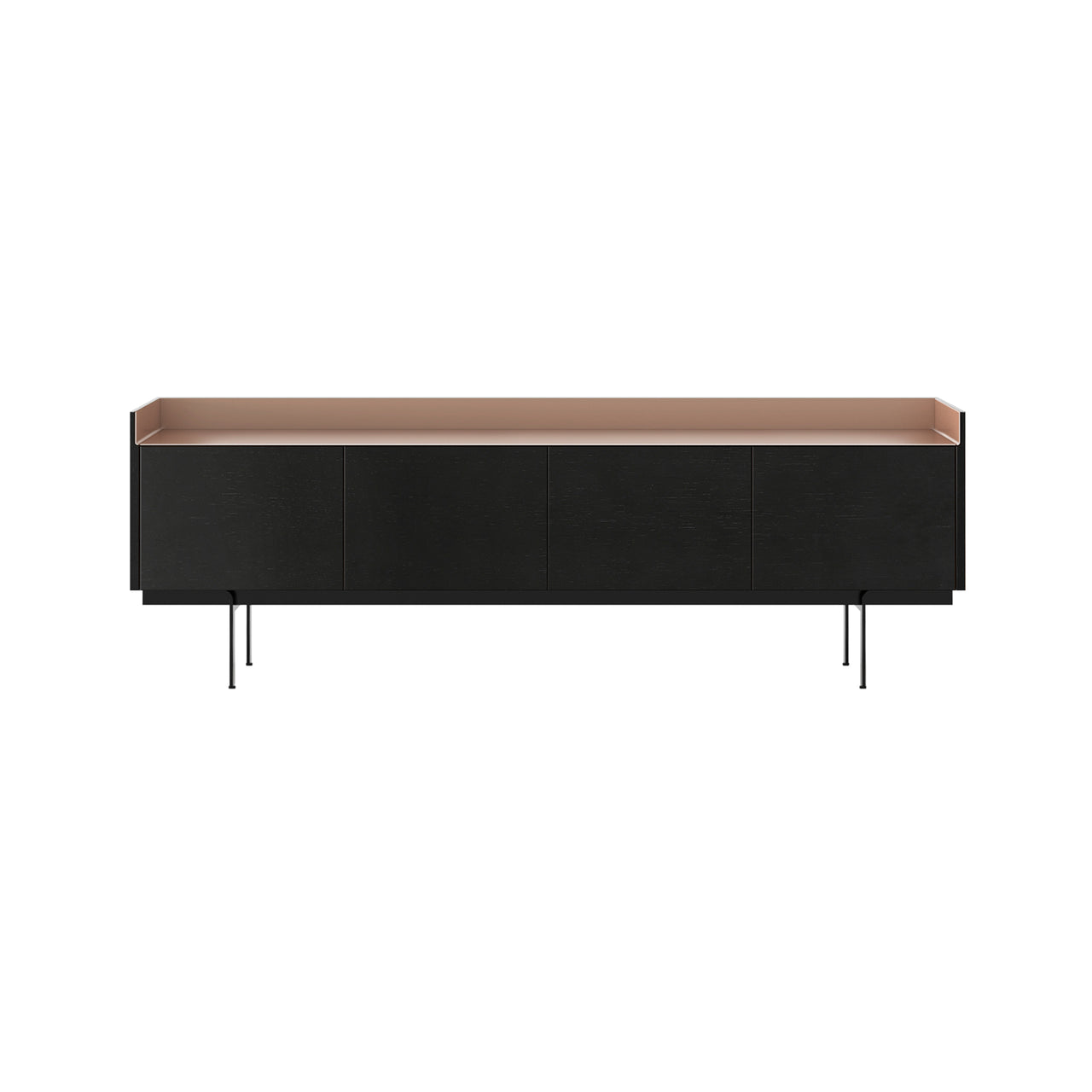 Stockholm STH401 Sideboard: Composition 3 + Anodized Aluminum Pale Rose + Black