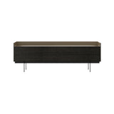 Stockholm STH402 Sideboard: Composition 3 + Dark Grey Stained Oak + Anodized Aluminum Bronze + Black