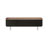 Stockholm STH402 Sideboard: Composition 3 + Dark Grey Stained Oak + Anodized Aluminum Pale Rose + Black