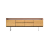 Stockholm STH402 Sideboard: Composition 3 + Super-Matt Oak + Anodized Aluminum Pale Rose + Black